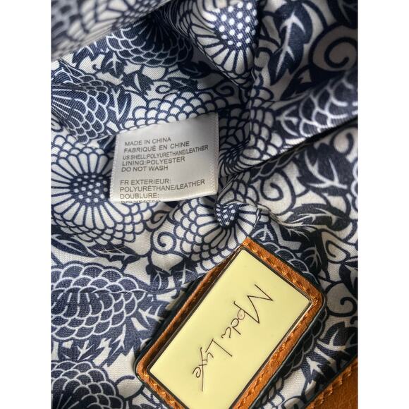 NEW Moda Luxe Brown Large Hobo Crossbody Hand Bag Purse Fringe Leather Polyure - Picture 4 of 13